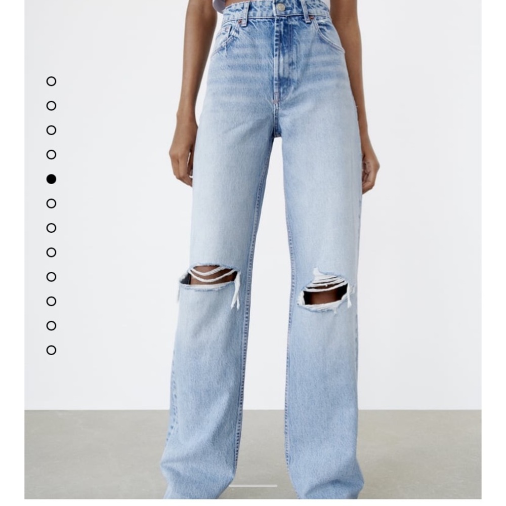 Zara ripped wide leg jeans